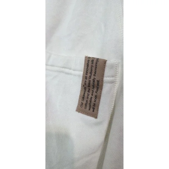 New Lunya Silksweats Reversible Pocket Sweatshirt Top Bone S/S Lounge Grunge - Picture 6 of 10